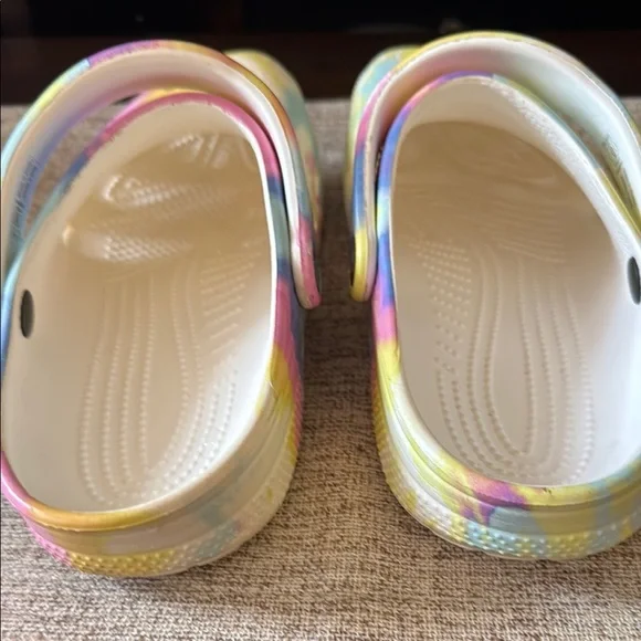 CROCS Vibrant Tie Dye Clogs with Rainbow Accents - Picture 2 of 4